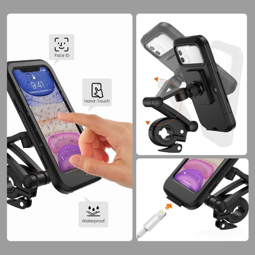 Soporte impermeable para teléfono móvil de bicicleta y motocicleta